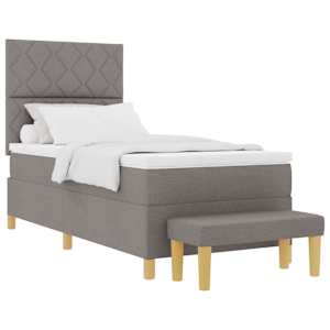 Postel s boxspringem s matrací s čelo Taupe 90 x 200 cm textil - obrázek 2