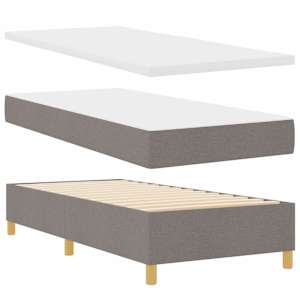 Postel s boxspringem s matrací s čelo Taupe 90 x 200 cm textil - obrázek 5