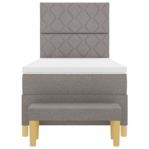 Postel s boxspringem s matrací s čelo Taupe 90 x 200 cm textil - obrázek 8
