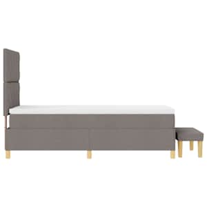 Postel s boxspringem s matrací s čelo Taupe 90 x 200 cm textil - obrázek 9