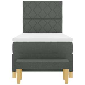 Postel s boxspringem s polštářem Tmavě šedá 200 x 100 cm textil - obrázek 8
