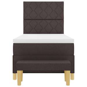 Postel s boxspringem s čelo Tmavě hnědá 200 x 100 cm textil - obrázek 8