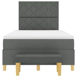 Postel s boxspringem s matrací Tmavě šedá 120 x 190 cm textil - obrázek 8