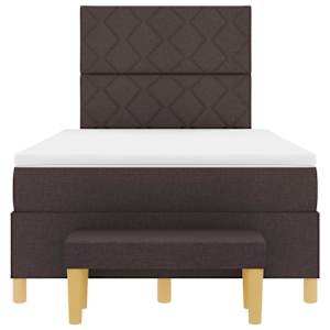 Postel s boxspringem s čelo Tmavě hnědá 190 x 120 cm textil - obrázek 8