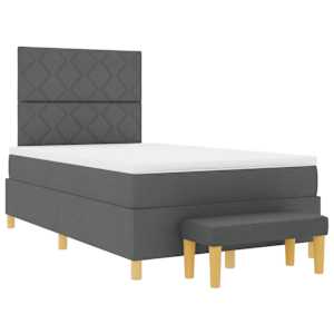 Postel s boxspringem s matrací Tmavě šedá 120 x 200 cm textil - obrázek 4