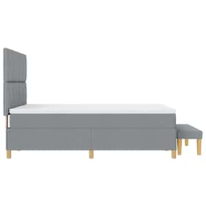 Postel s boxspringem s čelo Světle šedá 190 x 140 cm textil - obrázek 9