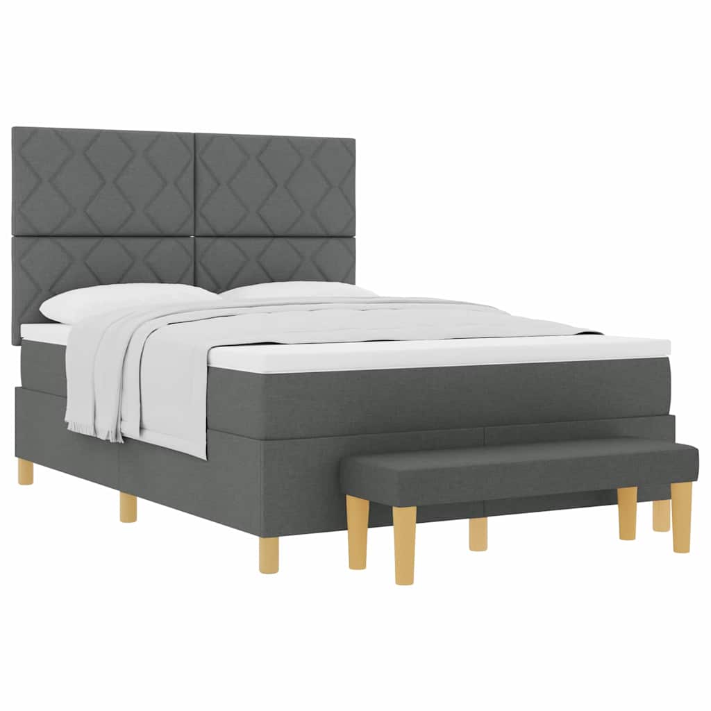 Thumbnail - vidaXL Boxspringbett mit Matratze Dunkelgrau 140 x 190 cm Stoff
