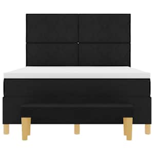 Postel s boxspringem s polštářem Černá 190 x 140 cm textil - obrázek 8