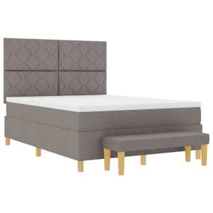 Postel s boxspringem s polštářem Taupe 140 x 190 cm textil - obrázek 4