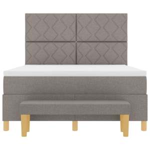 Postel s boxspringem s polštářem Taupe 140 x 190 cm textil - obrázek 8