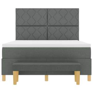 Postel s boxspringem s čelo Tmavě šedá 200 x 140 cm textil - obrázek 8