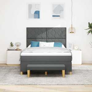 Postel s boxspringem s polštářem Tmavě šedá 200 x 160 cm textil - obrázek 3