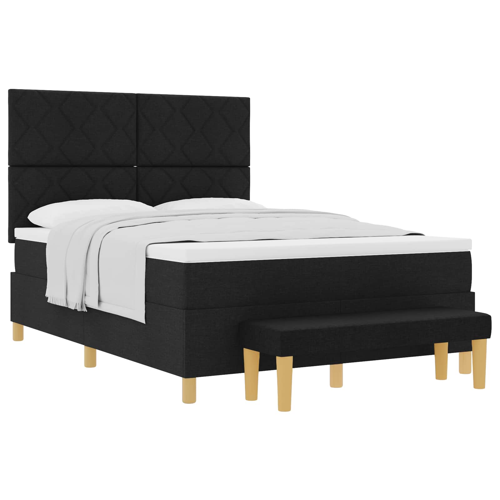 Karbi vedrumadrats madratsiga peaga Must 160 x 200 cm kangas 2 Kõik vajalik sinu aeda ja koju! Karbi vedrumadrats madratsiga peaga Must 160 x 200 cm kangas - Image 2