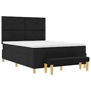 Postel s boxspringem s polštářem Černá 200 x 160 cm textil - obrázek 4