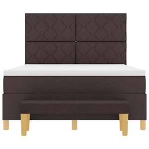 Postel s boxspringem s čelo Tmavě hnědá 200 x 160 cm textil - obrázek 8