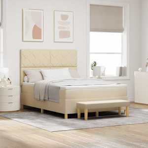 Postel s boxspringem s polštářem Krémová 200 x 160 cm textil - obrázek 1