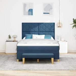 Postel s boxspringem s matrací s čelo Modrá 160 x 200 cm textil - obrázek 3
