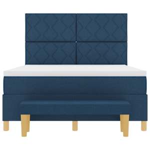 Postel s boxspringem s matrací s čelo Modrá 160 x 200 cm textil - obrázek 8