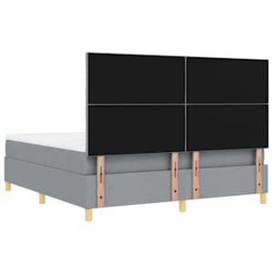 Postel s boxspringem s čelo Světle šedá 200 x 180 cm textil - obrázek 10