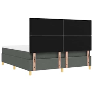 Postel s boxspringem s polštářem Tmavě šedá 200 x 180 cm textil - obrázek 10