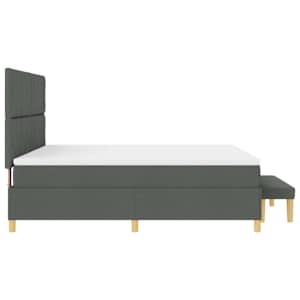 Postel s boxspringem s polštářem Tmavě šedá 200 x 180 cm textil - obrázek 9