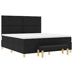 Postel s boxspringem s čelo Černá 200 x 180 cm textil - obrázek 4