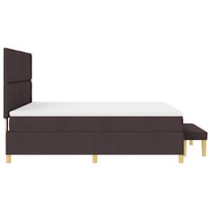Postel s boxspringem s čelo Tmavě hnědá 200 x 180 cm textil - obrázek 9