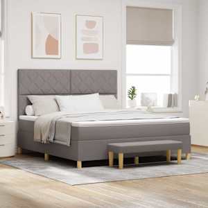 Postel s boxspringem s čelo Taupe 180 x 200 cm textil - obrázek 1
