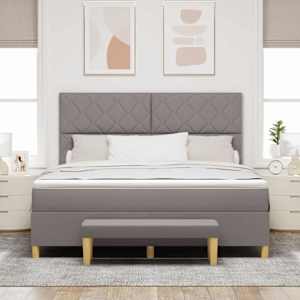 Postel s boxspringem s čelo Taupe 180 x 200 cm textil - obrázek 3