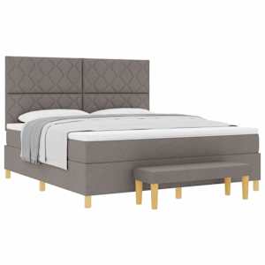 Postel s boxspringem s čelo Taupe 180 x 200 cm textil - obrázek 2