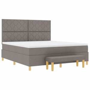 Postel s boxspringem s čelo Taupe 180 x 200 cm textil - obrázek 4