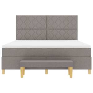 Postel s boxspringem s čelo Taupe 180 x 200 cm textil - obrázek 8