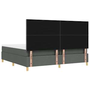 Postel s boxspringem s čelo Tmavě šedá 200 x 200 cm textil - obrázek 10