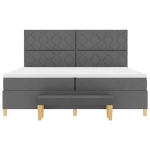 Postel s boxspringem s čelo Tmavě šedá 200 x 200 cm textil - obrázek 8