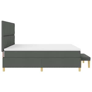 Postel s boxspringem s čelo Tmavě šedá 200 x 200 cm textil - obrázek 9