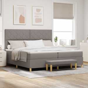 Postel s boxspringem s polštářem Taupe 200 x 200 cm textil - obrázek 1