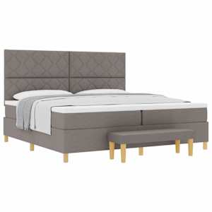 Postel s boxspringem s polštářem Taupe 200 x 200 cm textil - obrázek 2