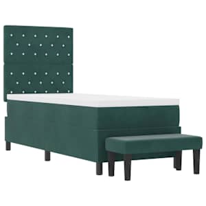 Postel s boxspringem s polštářem Tmavě zelená 200 x 80 cm samet - obrázek 5