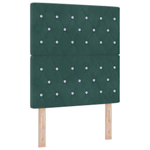 Postel s boxspringem s polštářem Tmavě zelená 200 x 80 cm samet - obrázek 6