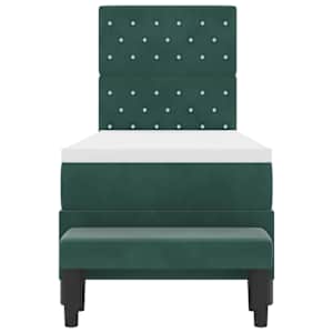 Postel s boxspringem s polštářem Tmavě zelená 200 x 80 cm samet - obrázek 8