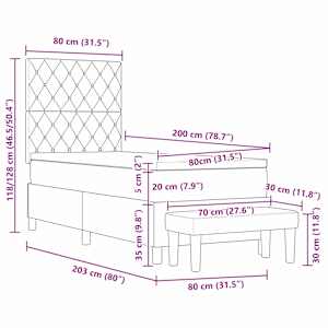 Postel s boxspringem s polštářem Tmavě zelená 200 x 80 cm samet - obrázek 13