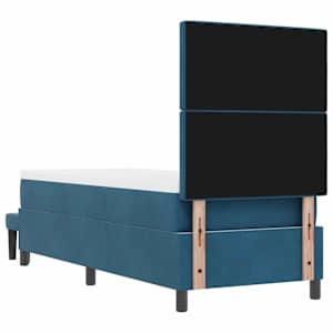 Postel s boxspringem s polštářem Tmavě moddrá 200 x 80 cm samet - obrázek 10