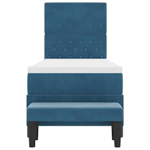 Postel s boxspringem s polštářem Tmavě moddrá 200 x 80 cm samet - obrázek 8