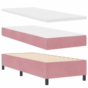 Postel s boxspringem s čelo Růžová 200 x 80 cm samet - obrázek 7