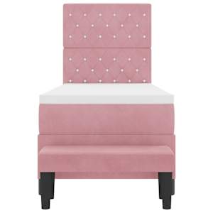 Postel s boxspringem s čelo Růžová 200 x 80 cm samet - obrázek 8