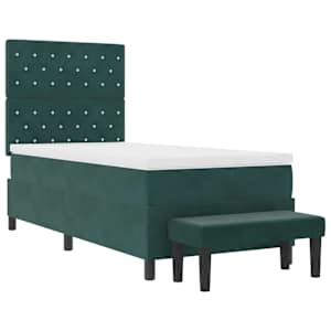 Postel s boxspringem s matrací Tmavě zelená 90 x 190 cm samet - obrázek 7