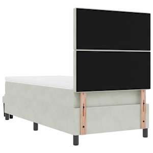 Postel s boxspringem s čelo Světle šedá 200 x 90 cm samet - obrázek 10