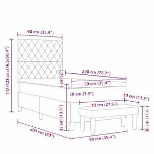 Postel s boxspringem s matrací Tmavě zelená 90 x 200 cm samet - obrázek 13