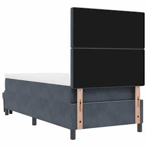 Postel s boxspringem s matrací Tmavě šedá 100 x 200 cm samet - obrázek 10