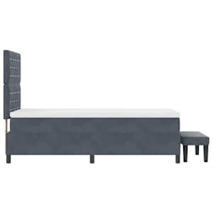 Postel s boxspringem s matrací Tmavě šedá 100 x 200 cm samet - obrázek 9
